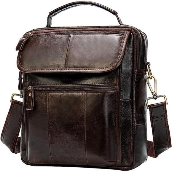 Small Leather Sling Shoulder Bag 28coffee